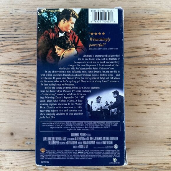 Rebel Without a Cause VHS Video Tape James Dean Movie Warner Bros. Classics RARE - Picture 2 of 5